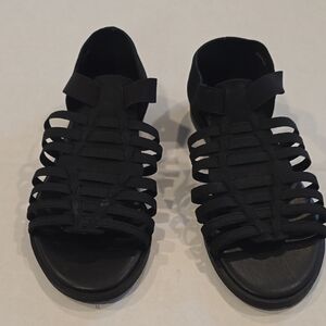 Eileen Fisher Stylish Black Gladiator Sandals 6.5 Black